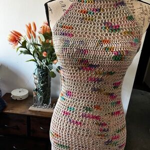 Hand crafted  crochet halter dress